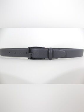 Ted Baker Gray Leather Belt with Black Buckle